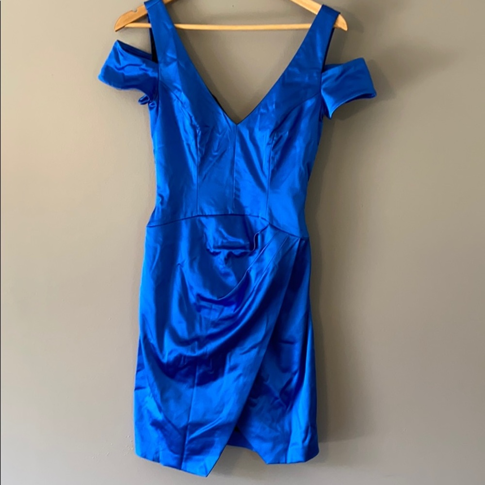 Bebe satin blue dress